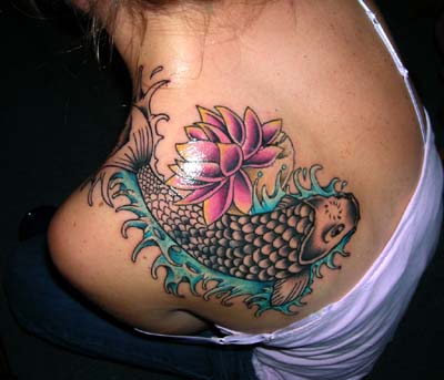 sleeve tattoos on women. Koi sleeve tattoos symbolize